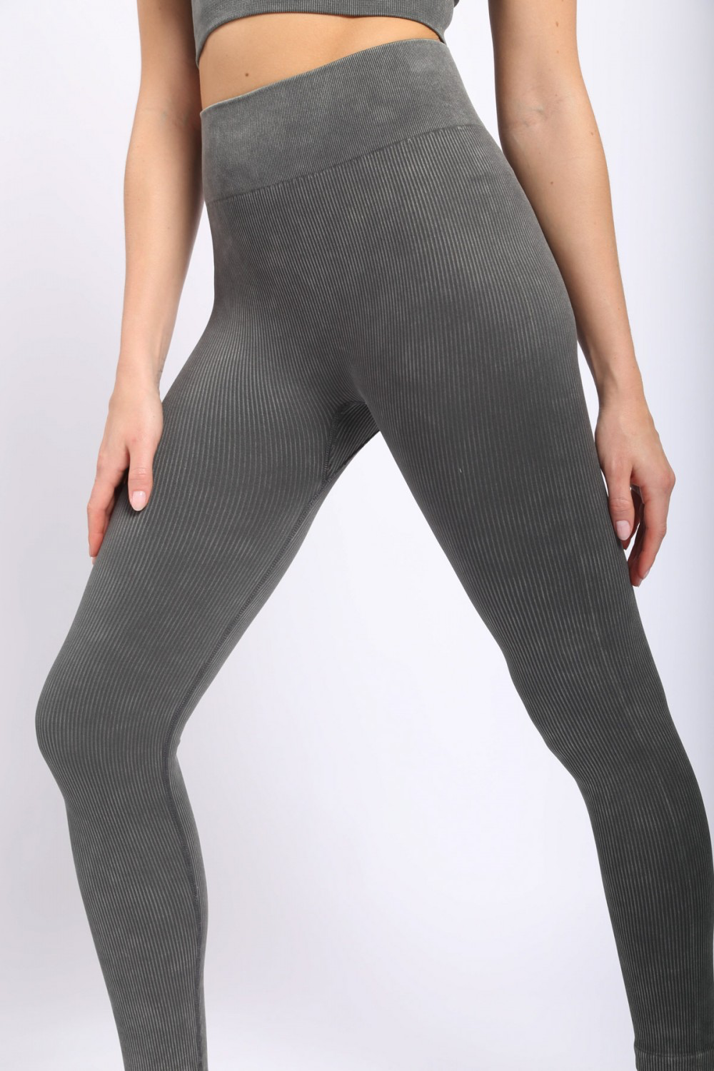 Carolyne Ribbed Mineral Wash Seamless Highwaist Leggings