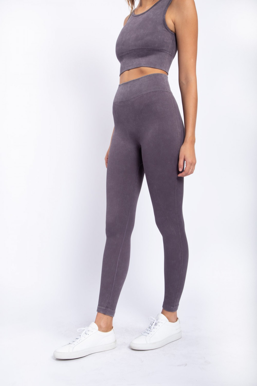 Carolyne Ribbed Mineral Wash Seamless Highwaist Leggings