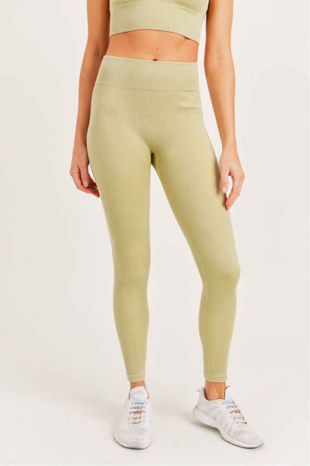 Carolyne Ribbed Mineral Wash Seamless Highwaist Leggings