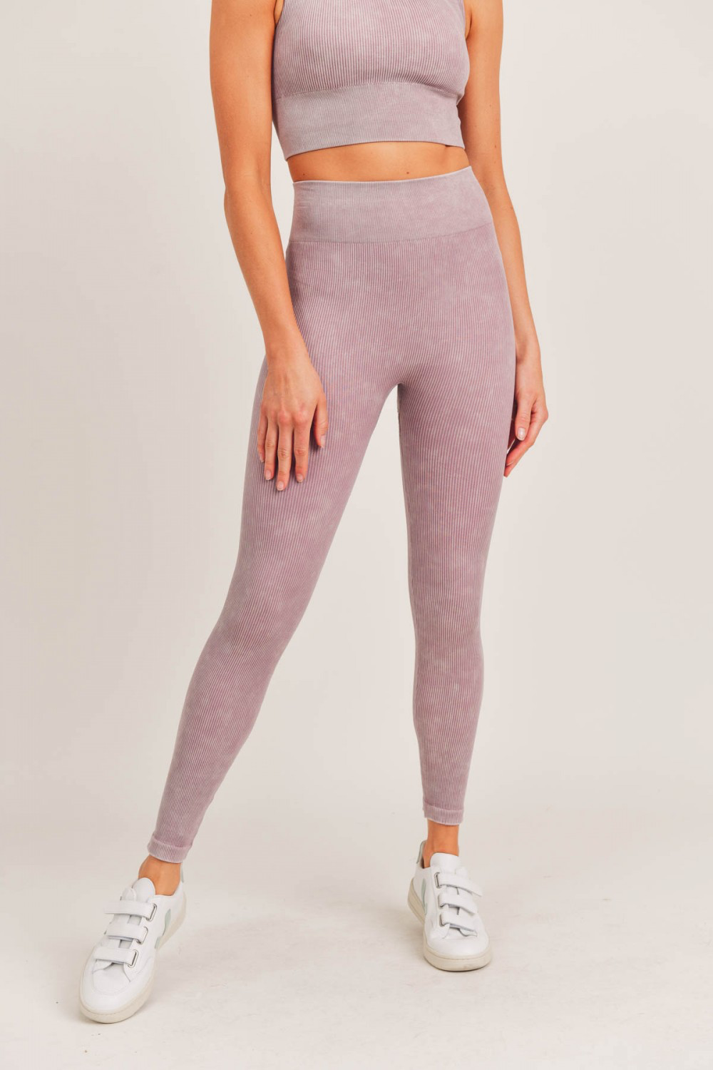 Carolyne Ribbed Mineral Wash Seamless Highwaist Leggings