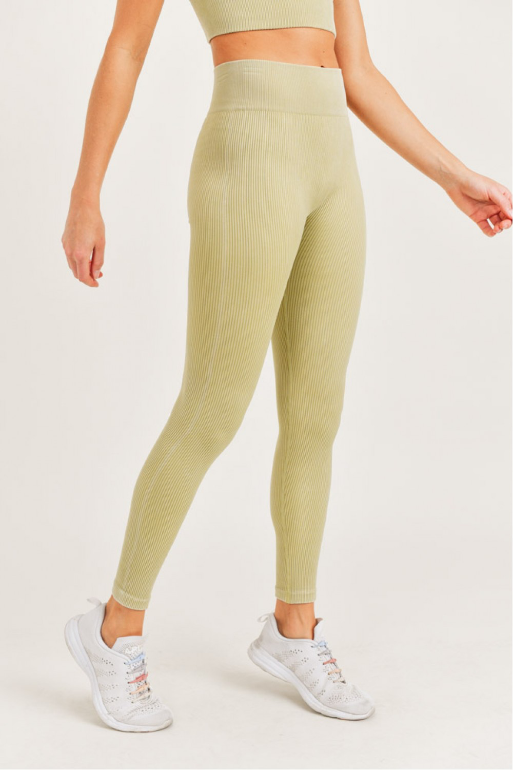 Carolyne Ribbed Mineral Wash Seamless Highwaist Leggings