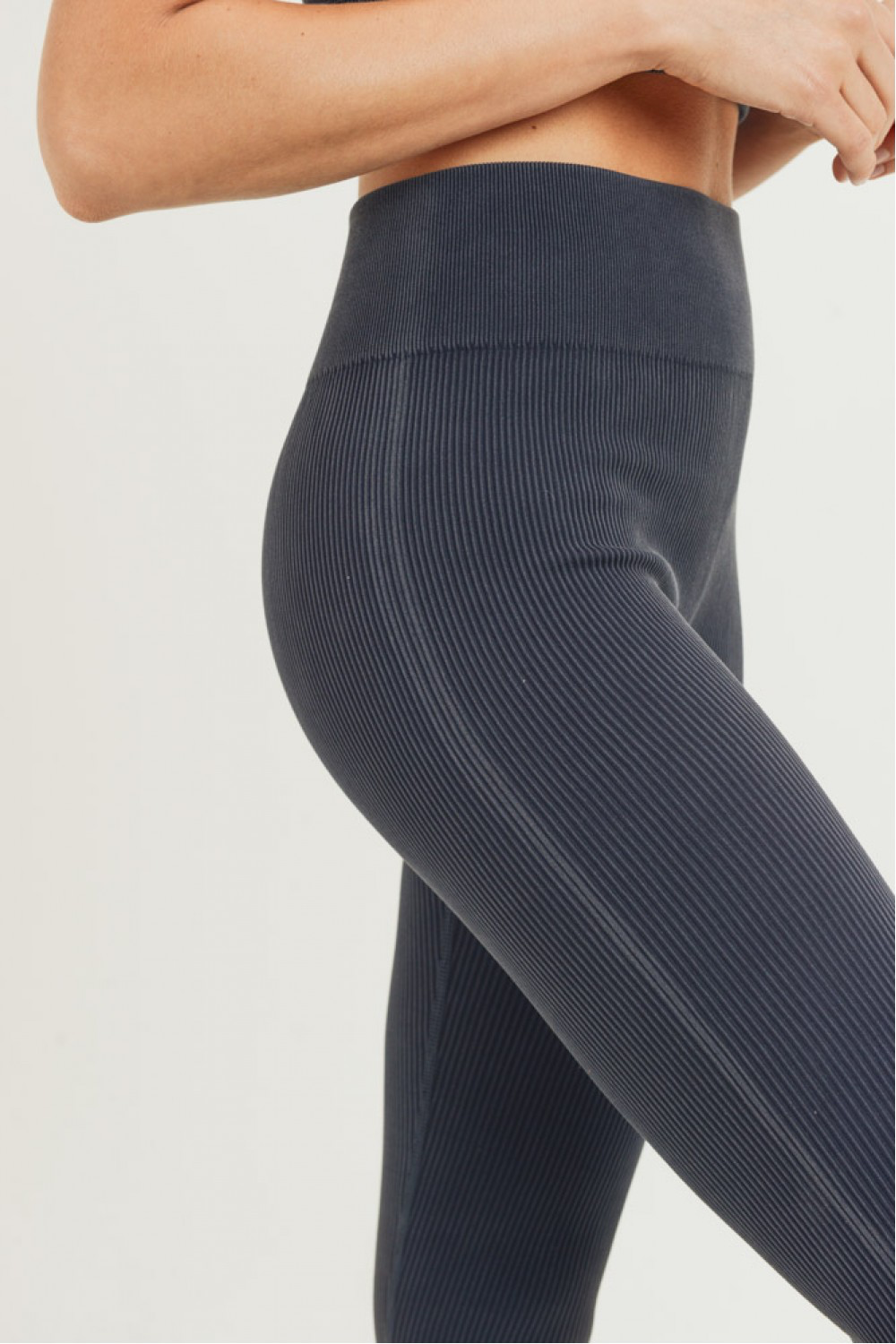 Carolyne Ribbed Mineral Wash Seamless Highwaist Leggings