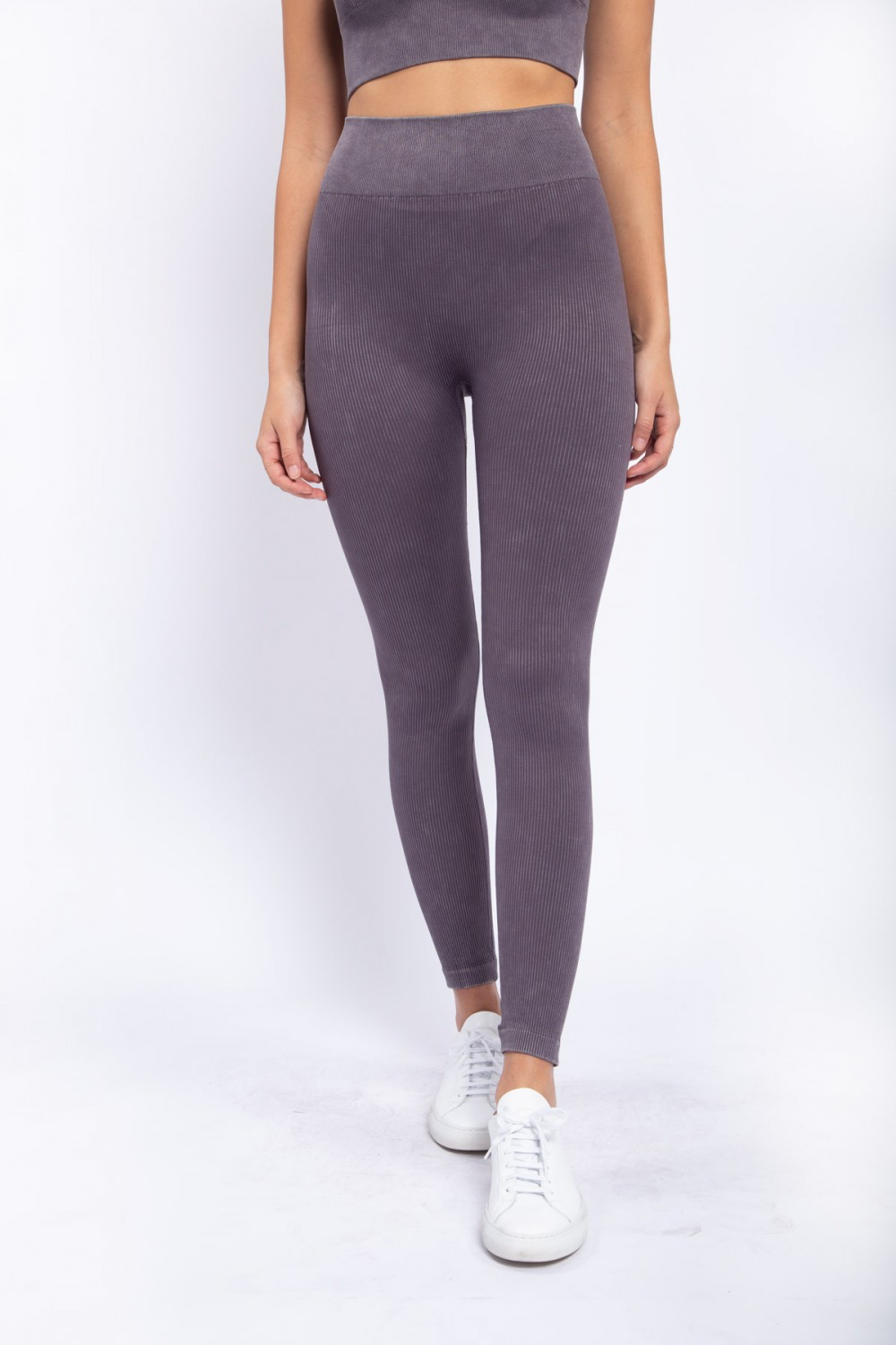 Carolyne Ribbed Mineral Wash Seamless Highwaist Leggings