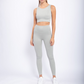 Carolyne Ribbed Cut-out Back Mineral Wash Seamless Hybrid Sports Bra