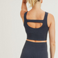 Carolyne Ribbed Cut-out Back Mineral Wash Seamless Hybrid Sports Bra