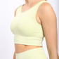 Carolyne Ribbed Cut-out Back Mineral Wash Seamless Hybrid Sports Bra