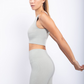 Carolyne Ribbed Cut-out Back Mineral Wash Seamless Hybrid Sports Bra