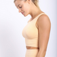 Carolyne Ribbed Cut-out Back Mineral Wash Seamless Hybrid Sports Bra