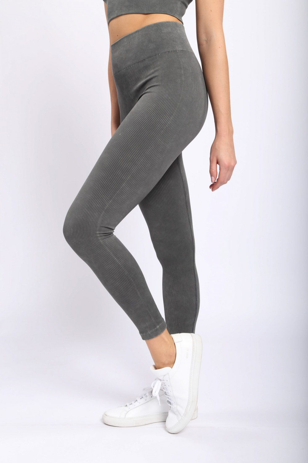 Carolyne Ribbed Mineral Wash Seamless Highwaist Leggings