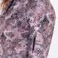 Tonya Snake Print Half-zip Pullover with Thumb Holes