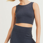Carolyne Ribbed Cut-out Back Mineral Wash Seamless Hybrid Sports Bra
