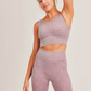 Carolyne Ribbed Cut-out Back Mineral Wash Seamless Hybrid Sports Bra