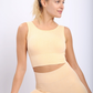 Carolyne Ribbed Cut-out Back Mineral Wash Seamless Hybrid Sports Bra