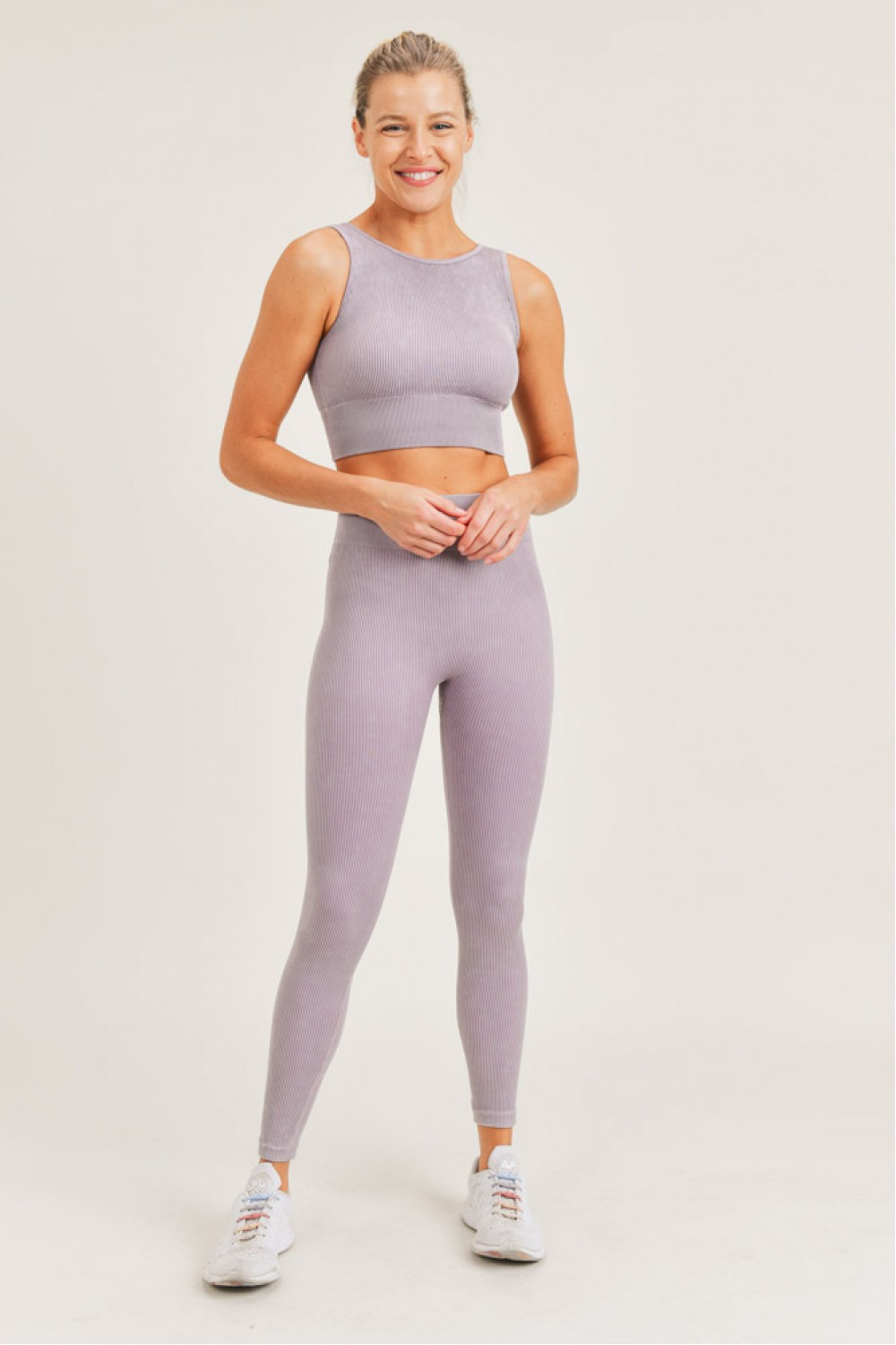 Carolyne Ribbed Mineral Wash Seamless Highwaist Leggings