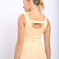 Carolyne Ribbed Cut-out Back Mineral Wash Seamless Hybrid Sports Bra