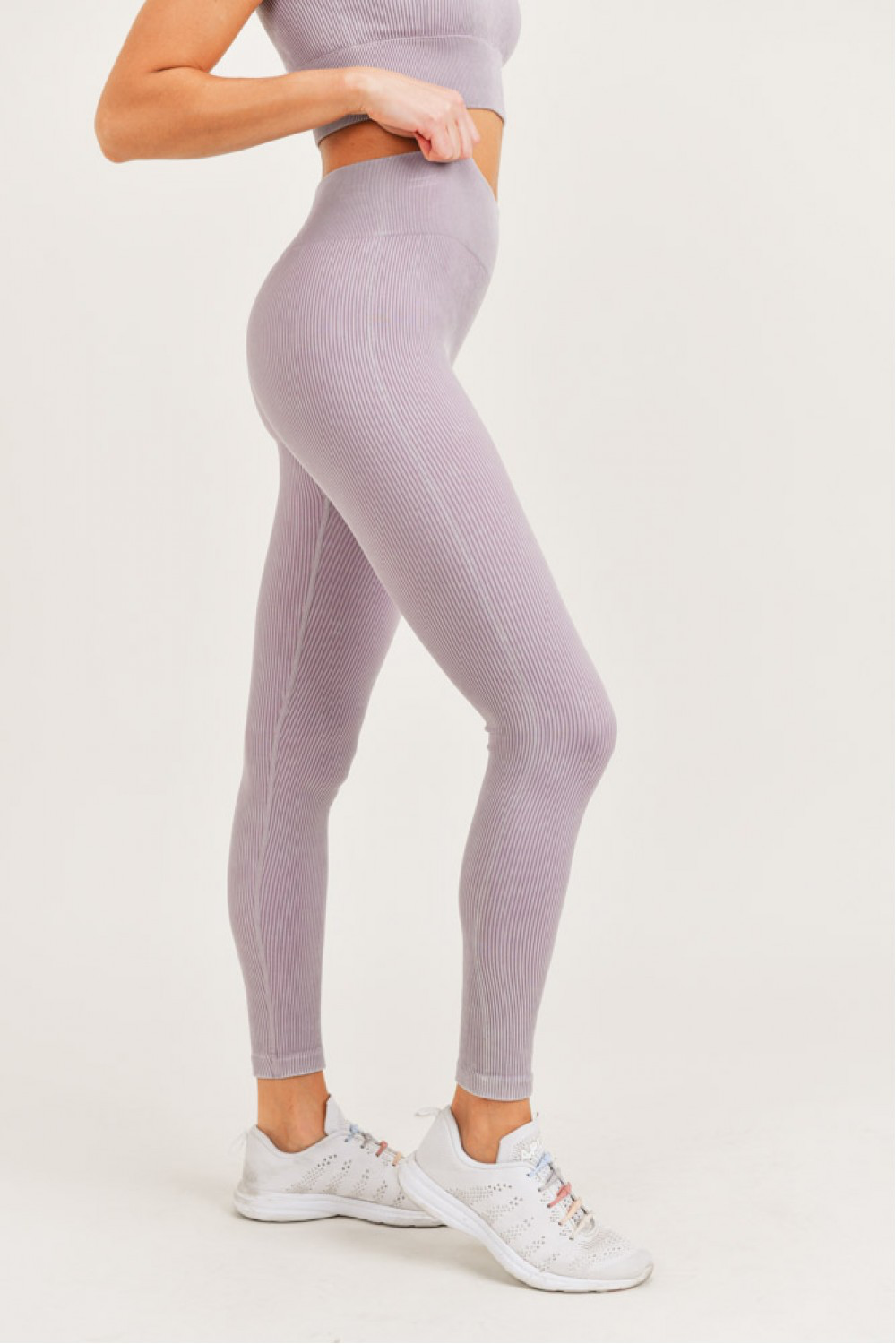 Carolyne Ribbed Mineral Wash Seamless Highwaist Leggings
