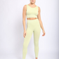 Carolyne Ribbed Cut-out Back Mineral Wash Seamless Hybrid Sports Bra